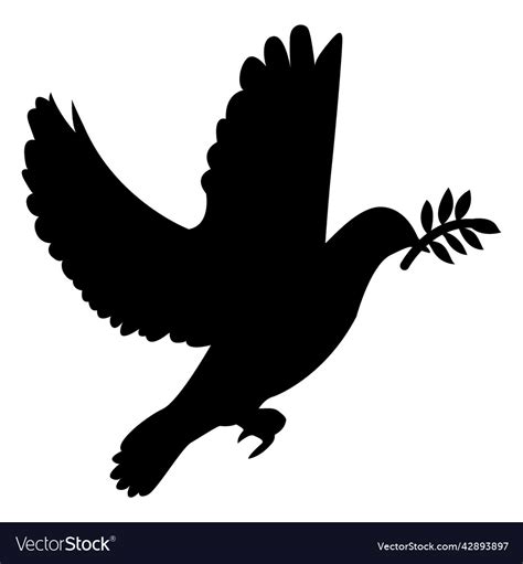 Flying peace dove silhouette high quality Vector Image