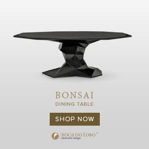 an advertisement for bonsai dining table, with the text'shop now'on it