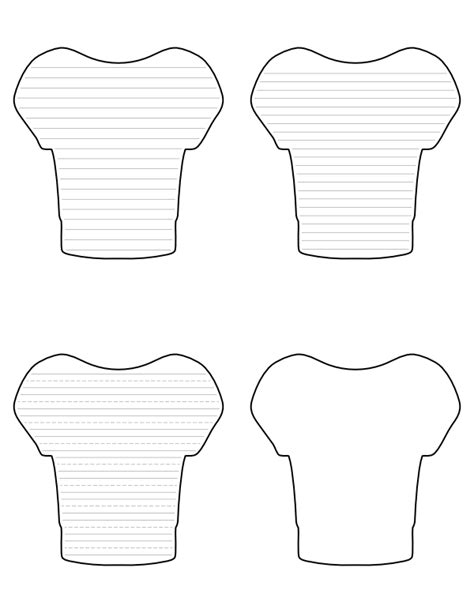 Free Printable Football Jersey-Shaped Writing Templates