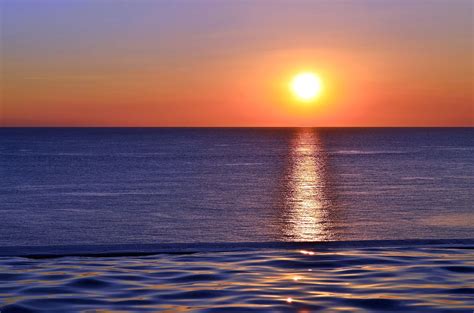 Free picture: ocean, dusk, horizon, water, beach, reflection, sea, sky, Sun