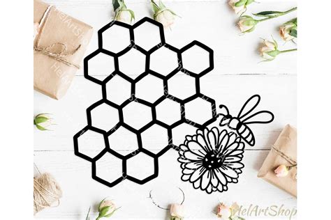 Honeycomb Honey Bee SVG