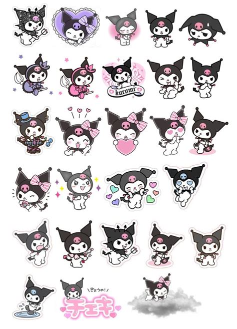 Kuromi stickers printable | Kitty drawing, Hello kitty drawing, Hello ...