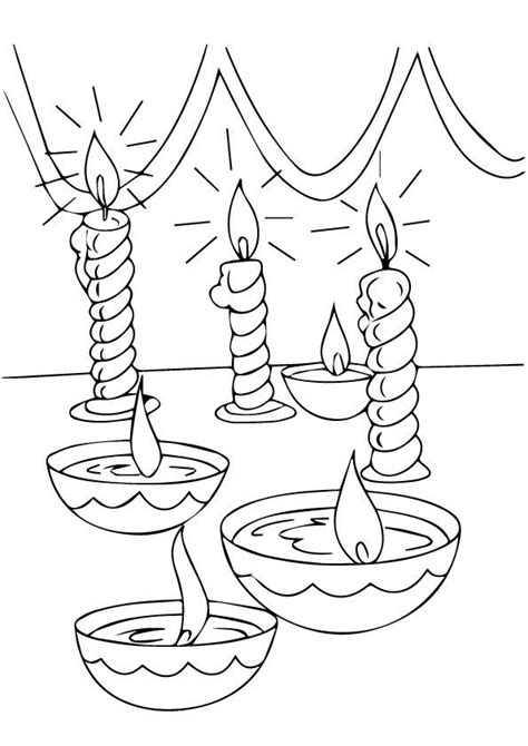 Diyas-And-Candles | Diwali colours, Diwali drawing, Coloring pages