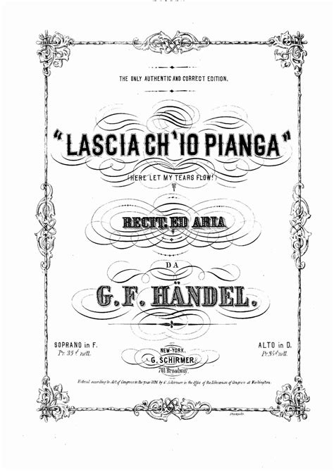 Handel, George Frideric - Rinaldo, HWV 7b - Aria: Lascia ch'io pianga ...