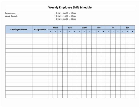 Free Monthly Employee Schedule Template Luxury Free Printable Employee Work Schedules | Daily ...