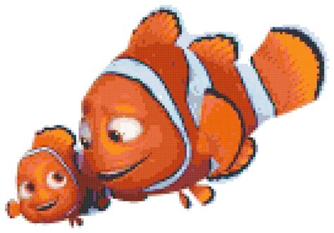 Nemo and Marlin Finding Dory Counted Cross Stitch Pattern - Etsy