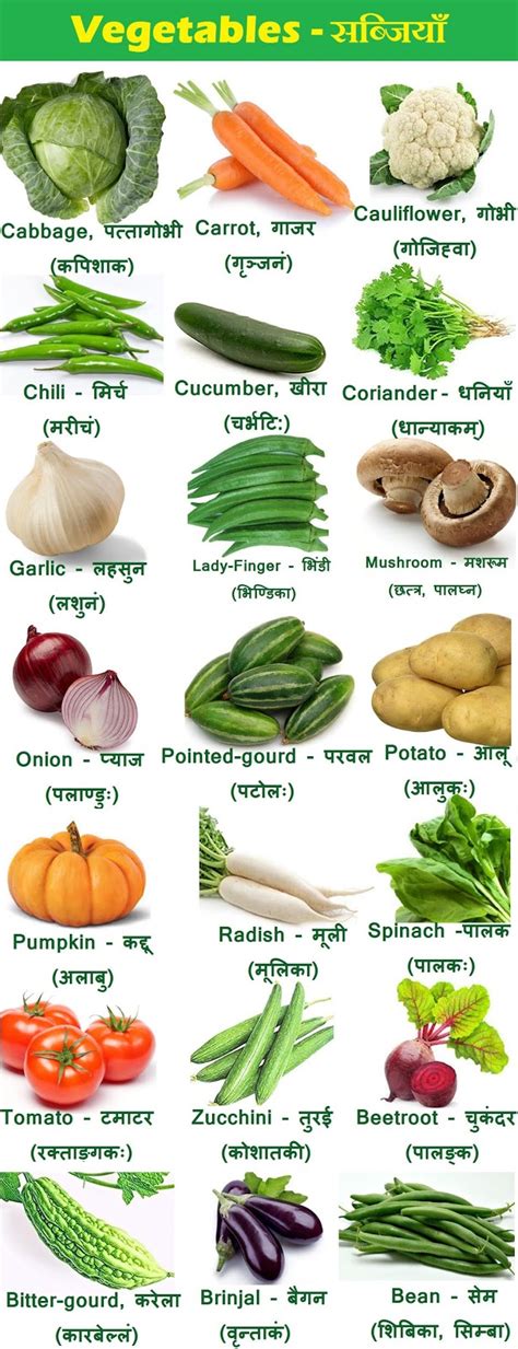 Vegetables Name English To Hindi : Vegetables Names In Persian ...