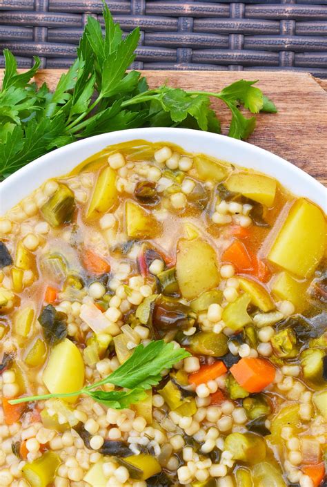 Veggie-Packed Couscous Spring Soup {vegan} • Foodie Loves Fitness