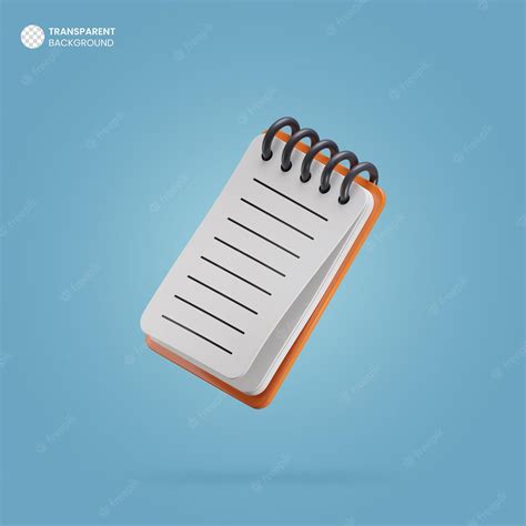 Premium PSD | Isolated 3d render notepad icon