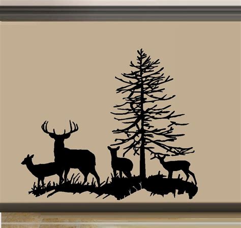 Deer Family , Buck Doe, and two Fawns | Deer family, Deer decal, Wood ...