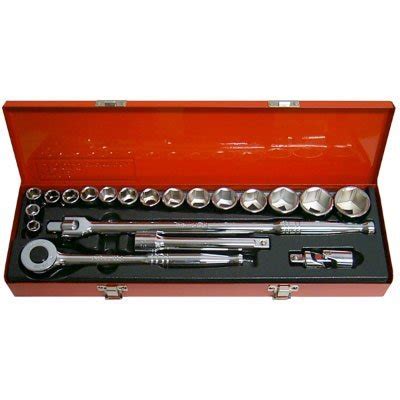 20 Piece 1/2" Drive Standard Metric Socket Set (6 Point) - Western Tool Co