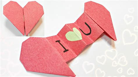 Diy 3d origami valentine heart envelope love secret message for beginners, valentine's day card ...