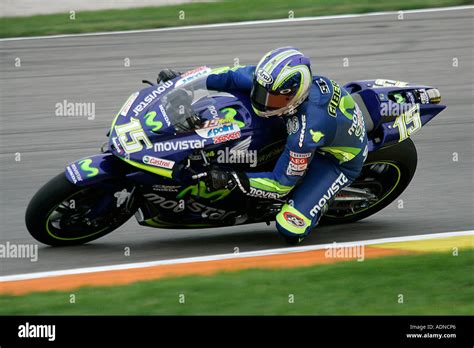 Sete Gibernau riding for Movistar Honda team in 2005 Moto GP championship at Valencia Stock ...