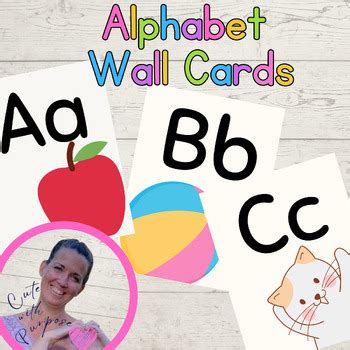 Colorful Alphabet Wall Cards by Cute With Purpose | TPT