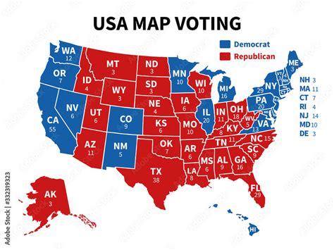 Usa map voting. Presidential election map each state american electoral ...