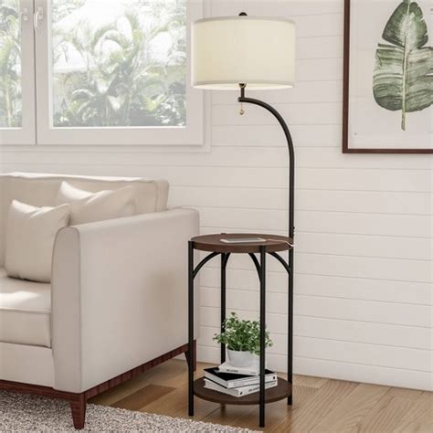 Floor Lamp End Table (includes Led Light Bulb) - Modern Rustic : Target