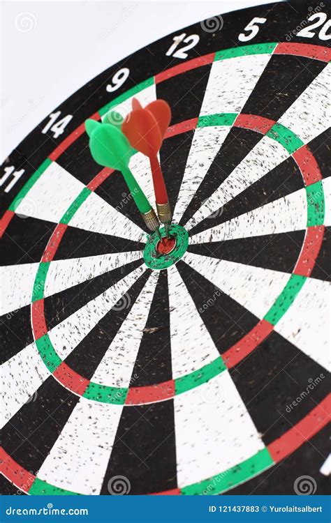 Dart Board with a Dart in the Center of the Target Stock Image - Image ...