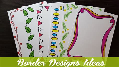 Easy Border Designs For Project Work / I'm #craftynica and today i share with you a #drawing ...