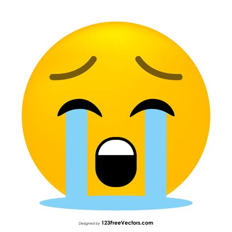 Loudly Crying Face Emoji Free Vector by 123freevectors on DeviantArt