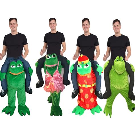 Adult Halloween Mascot Costumes Ride on Frog Costume Fancy Dress Sexy Frog Cosplay Animal Pants ...