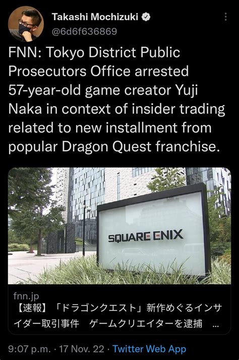 Yuji Naka, creator of Sonic the Hedgehog, arrested for insider trading. : r/SonicTheHedgehog