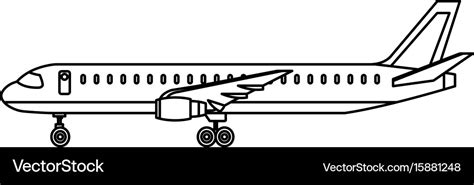 Airplane side view travel passenger commercial Vector Image