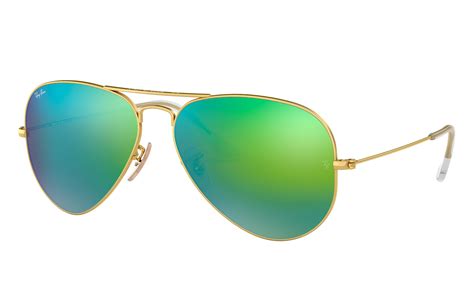 Aviator Flash Lenses Sunglasses in Gold and Green - RB3025 | Ray-Ban® GB