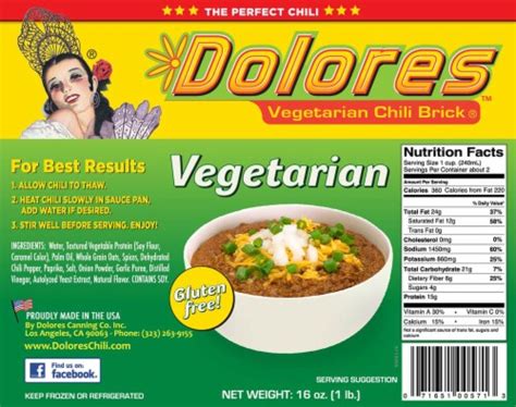 Dolores™ Vegetarian Chili Brick, 16 oz - Kroger