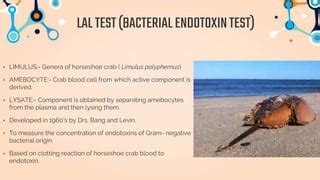 LIMULUS AMEBOCYTE LYSATE TEST | PPT