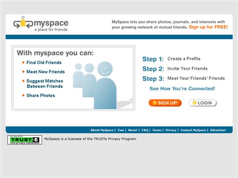 MySpace in 2003 - Web Design Museum