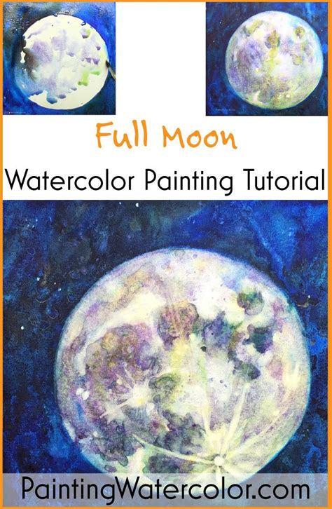 How to Paint a Full Moon watercolor painting tutorial by Jennifer ...