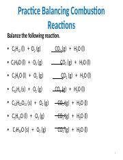 Chapter 3 - 2.pptx - Practice Balancing Combustion Reactions Balance ...