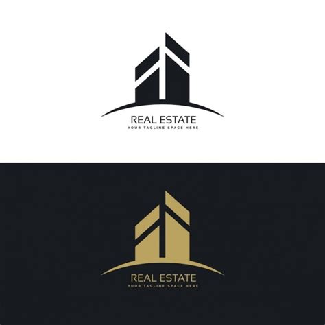 Free Vector | Black and gold real estate logo