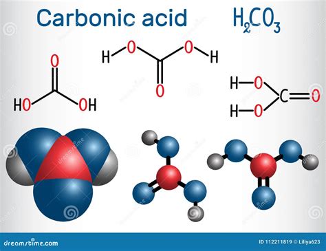 Carbonic Acid H2CO3 Molecule . it is Also Solution of Carbon Stock Vector - Illustration of ...