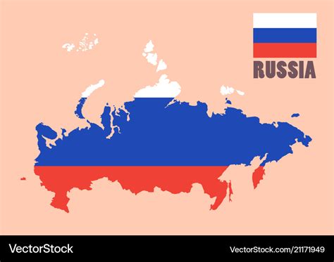 Russia map with flag background Royalty Free Vector Image