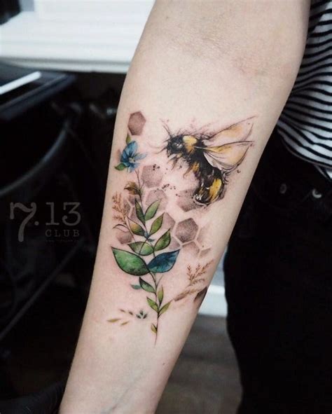 Bee tattoo on sleeve | Bee tattoo, Bee tattoo ideas, Tattoos