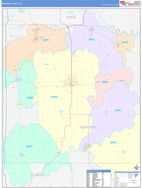 Warren County, IA Wall Map Color Cast Style by MarketMAPS - MapSales