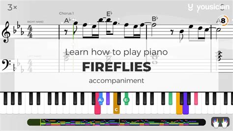 Learn how to play Fireflies on Piano | Yousician