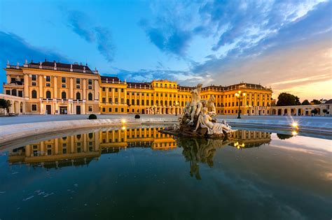 Fonds d'ecran Autriche Sculptures Ciel Vienne (Autriche) Schonbrunn Palace Palais Nuit Réverbère ...