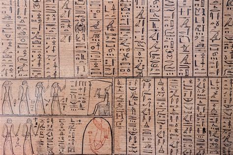 ancient hieroglyphs on papyrus detail 17413838 Stock Photo at Vecteezy