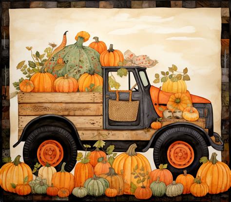 Fall Pumpkin Truck Calendar Art Free Stock Photo - Public Domain Pictures