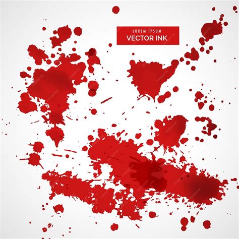 Free Vector | Red ink splatter set