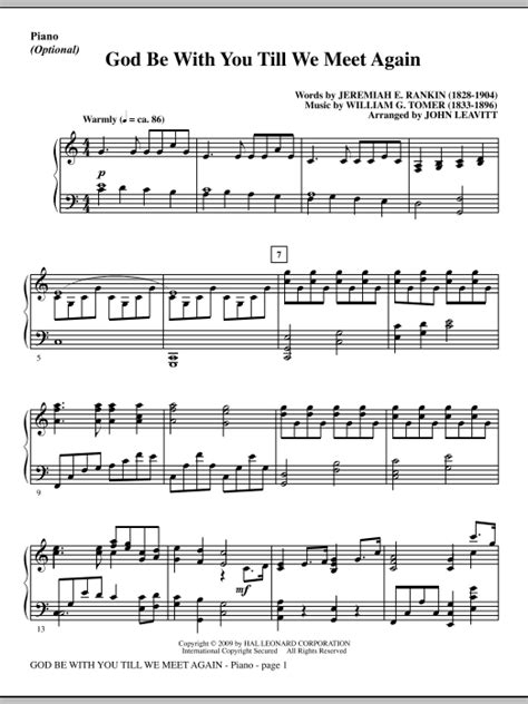 God Be With You Till We Meet Again - Piano | Sheet Music Direct