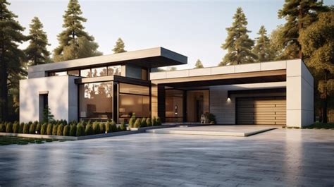 Premium Photo | 3d rendering of a modern luxury house with a garage