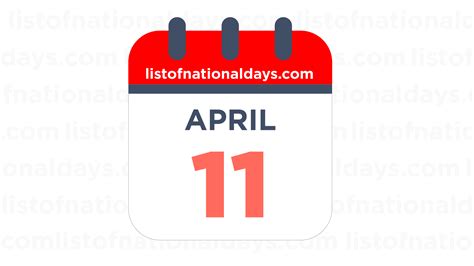 APRIL 11TH: National Holidays, Observances & Famous Birthdays