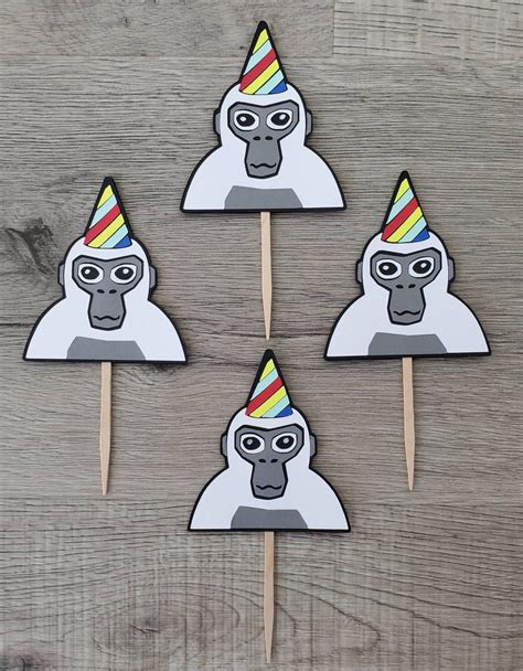 Gorilla Tag Birthday Decorations Gorilla Tag Cupcake Toppers - Etsy