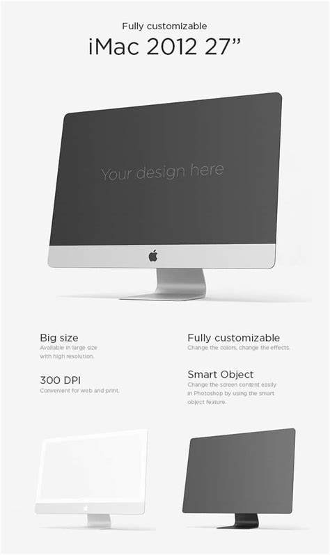 Free Customizable iMac Side View Mockup in PSD - DesignHooks