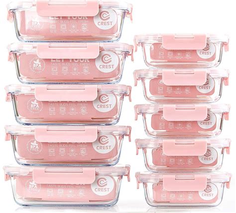 [10 Pack] Glass Meal Prep Containers, Food Storage Containers with Lids Airtight, Glass Lunch ...