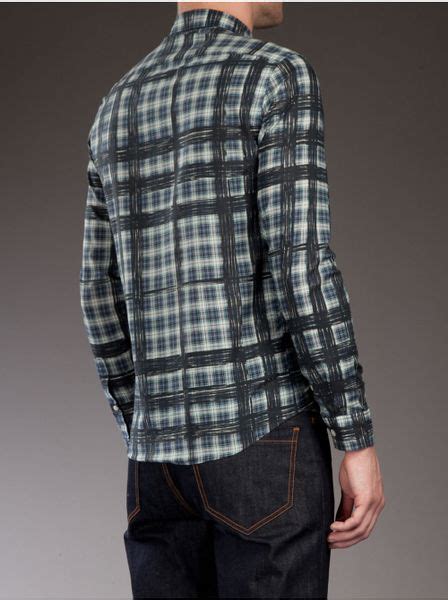 Burberry Plaid Shirt in Blue for Men | Lyst