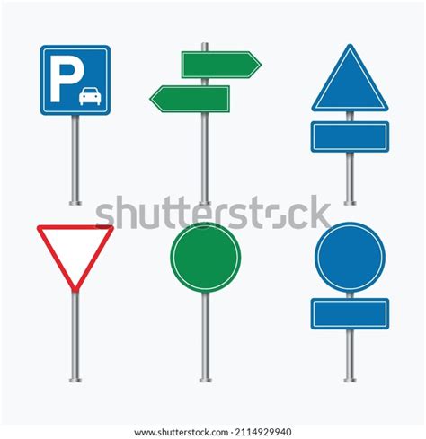 Blank Road Signs Vector Set Traffic Stock Vector (Royalty Free ...